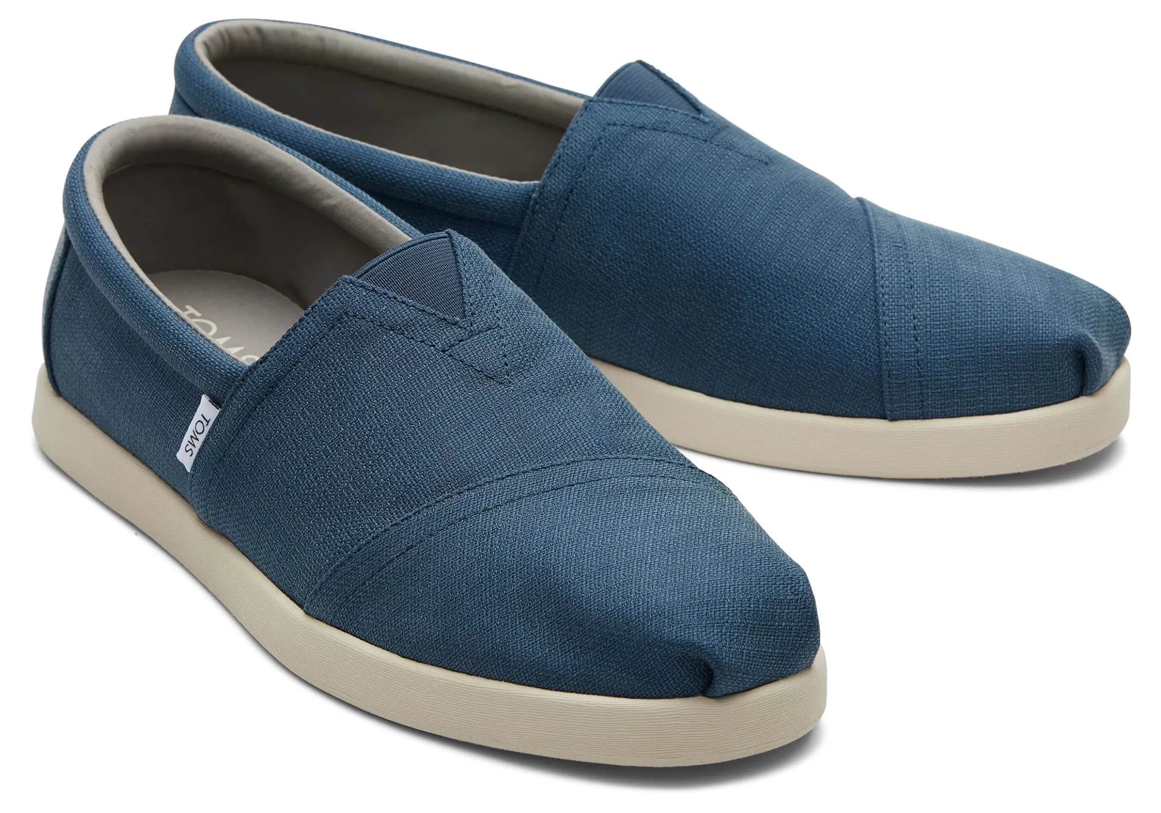 Store Alp Fwd Blue Textured Woven Men Slip Ons