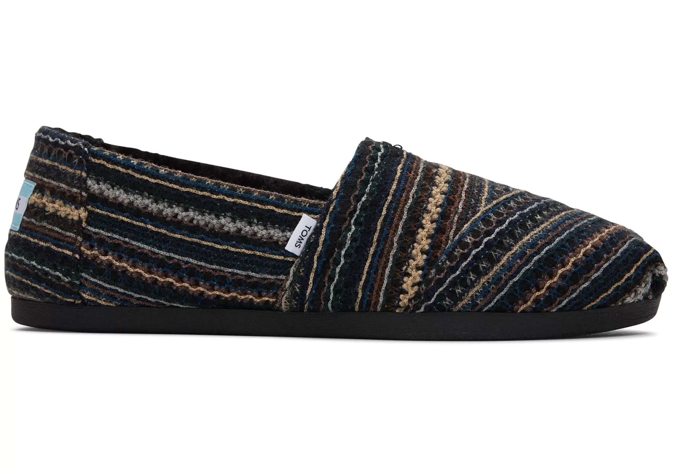 Clearance Alpargata Black Embroidered With Faux Fur Women Slip Ons