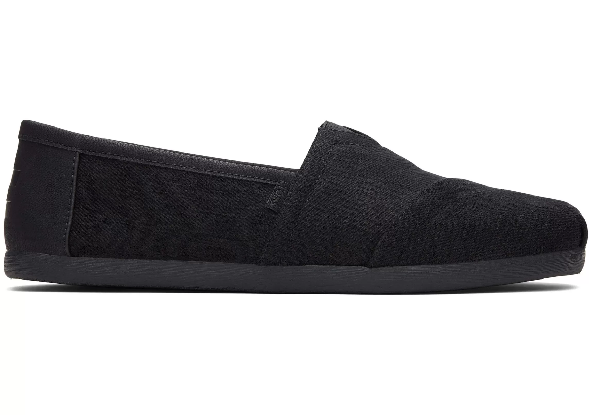 New Alpargata Black Twill Synthetic Trim Men Slip Ons