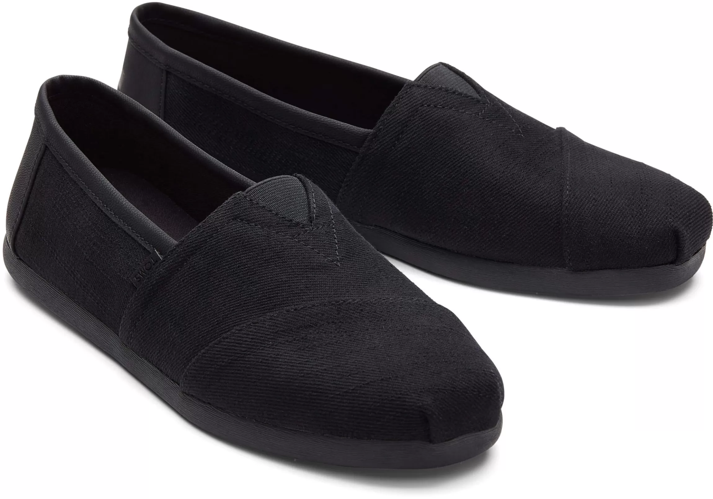 New Alpargata Black Twill Synthetic Trim Men Slip Ons