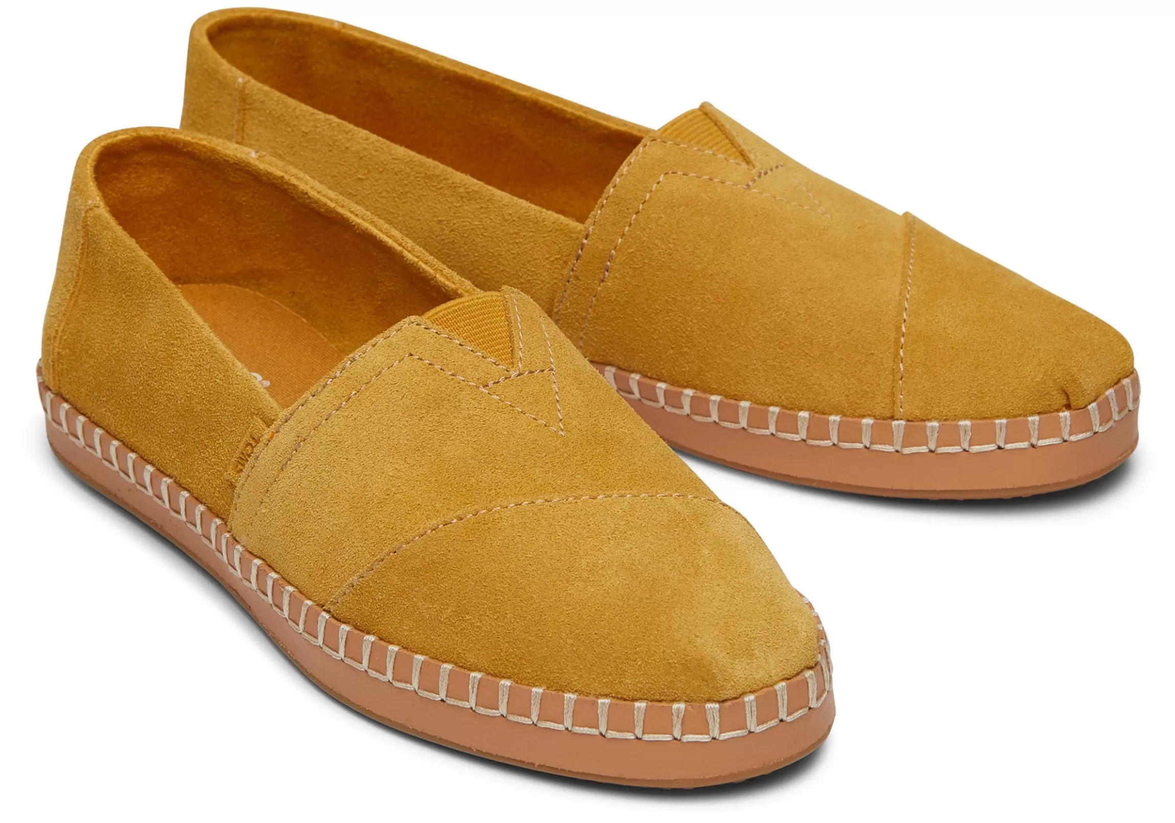 Store Alpargata Gold Suede Leather Wrap Women Slip Ons