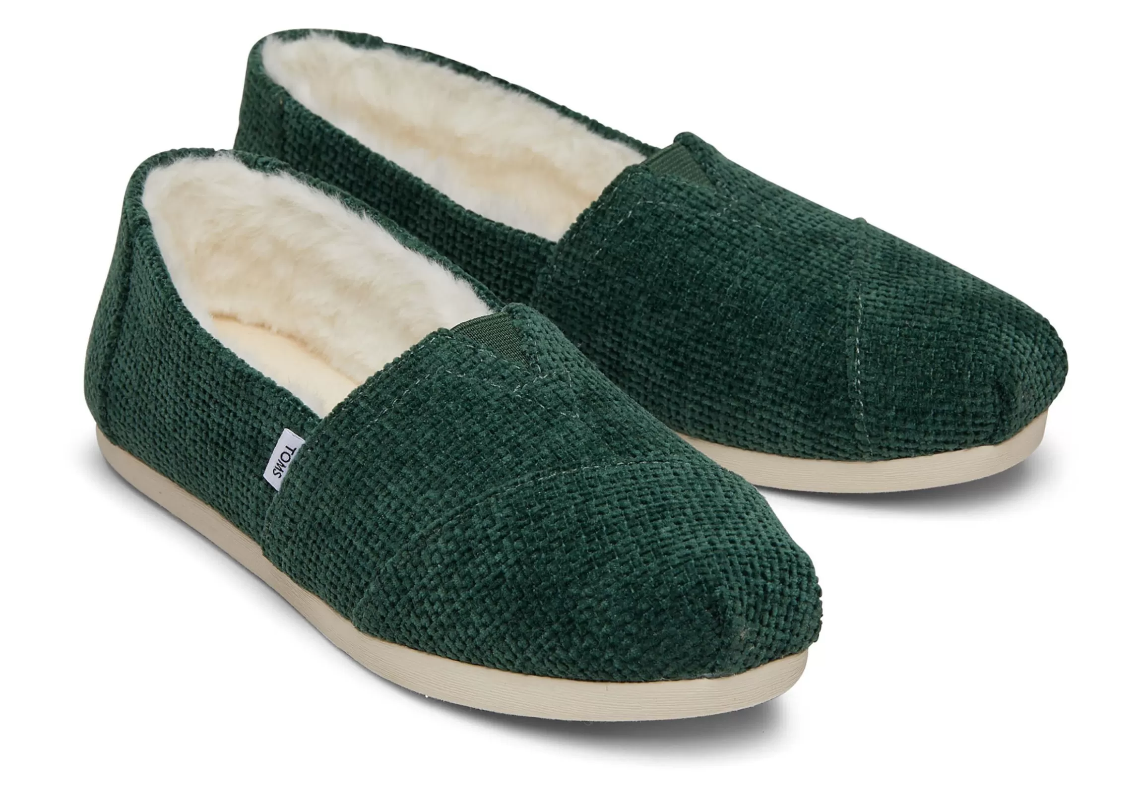 Online Alpargata Green Chenille With Faux Fur Women Alpargatas