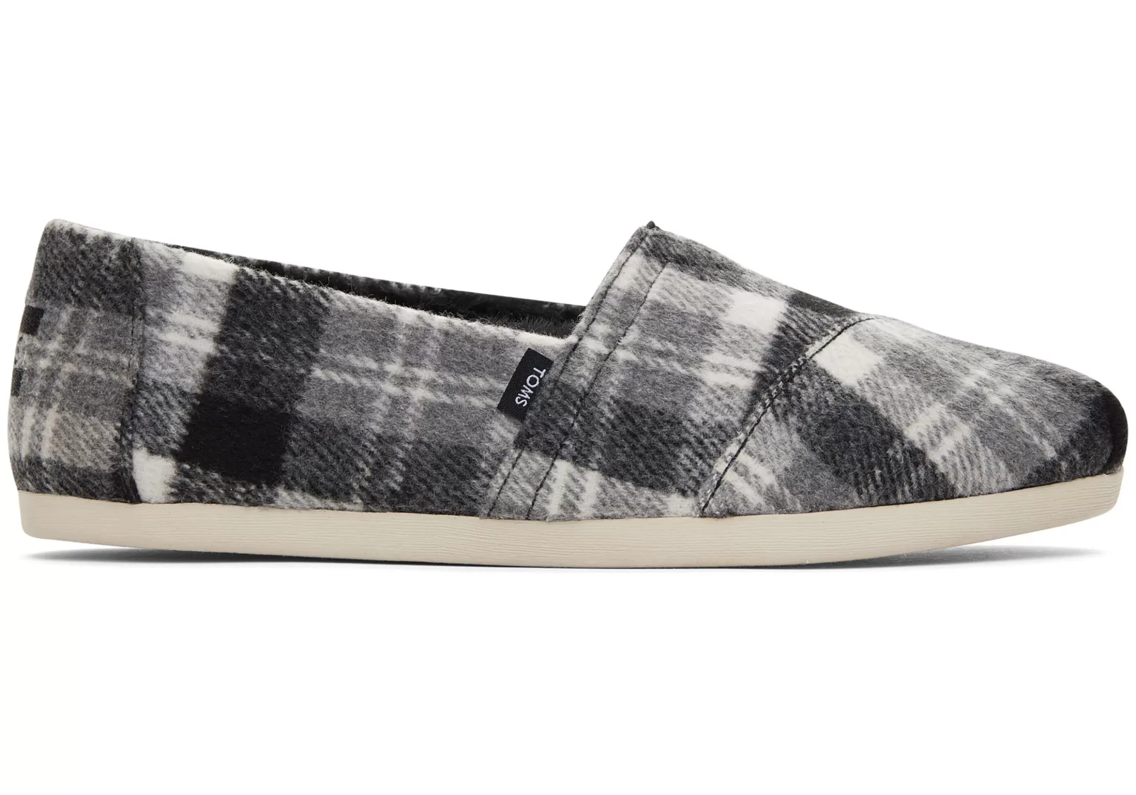 Outlet Alpargata Grey Plaid With Faux Fur Women Alpargatas