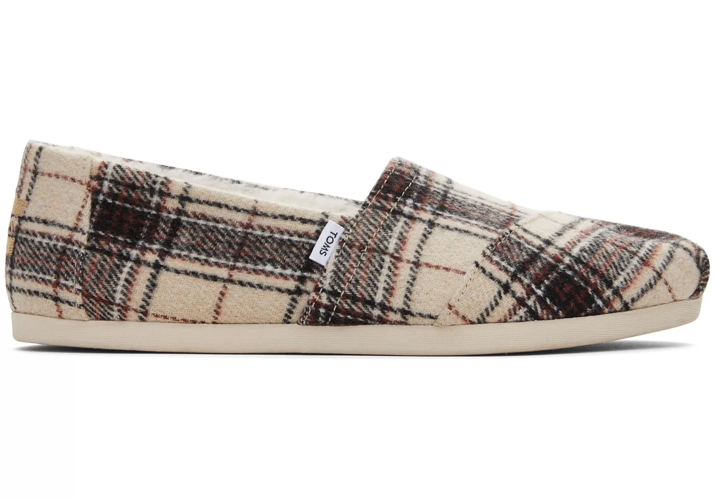 Hot Alpargata Natural Plaid With Faux Fur Women Alpargatas