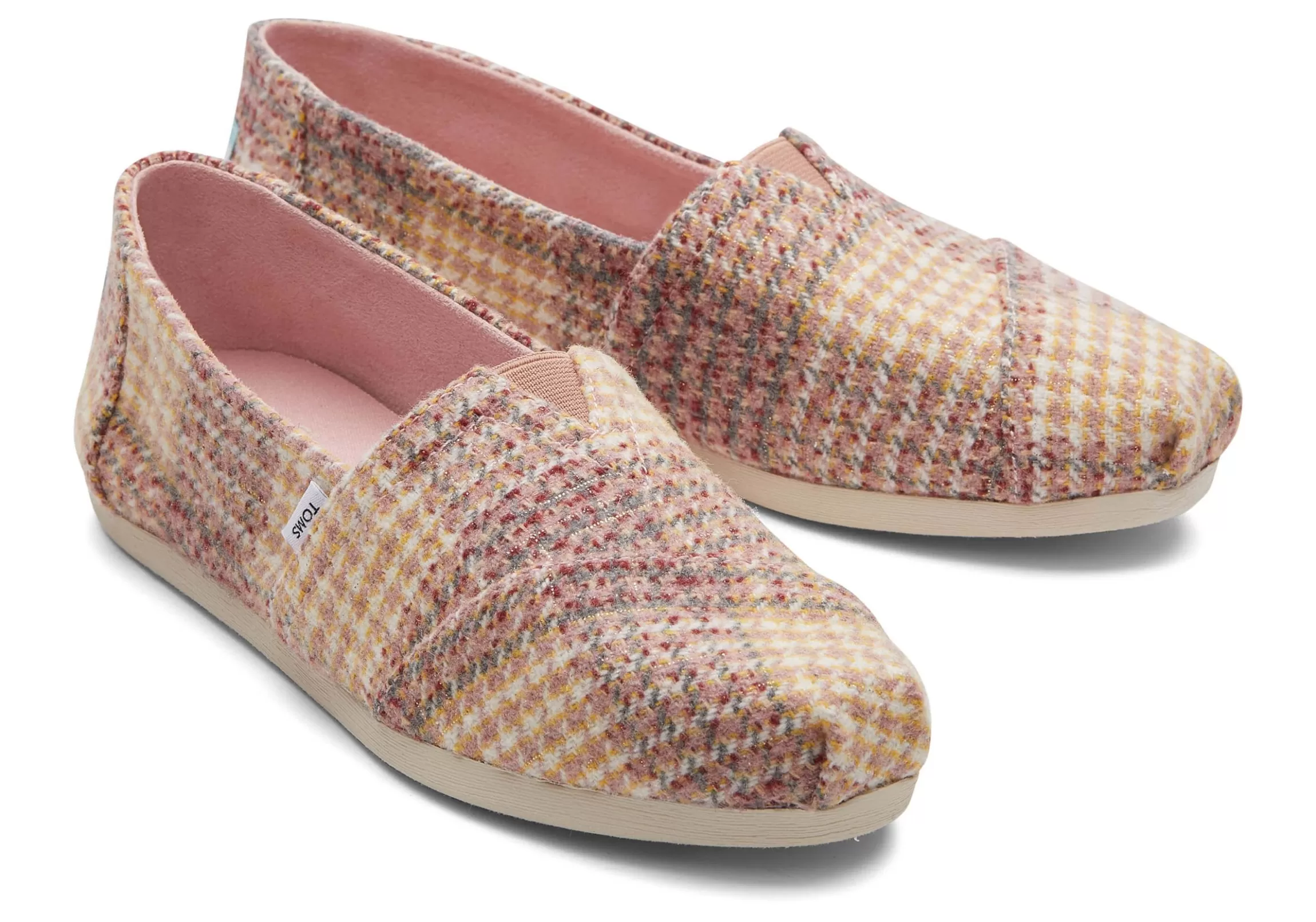 Best Sale Alpargata Pink Plaid Tweed Women Alpargatas