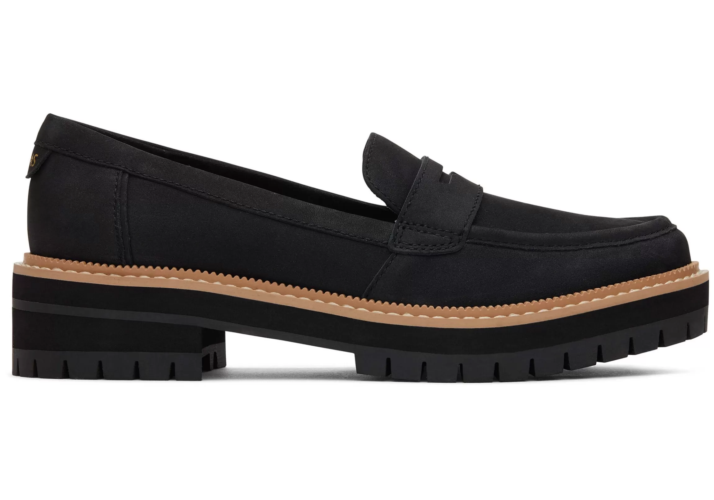 Outlet Cara Black Leather Loafer Women Platforms