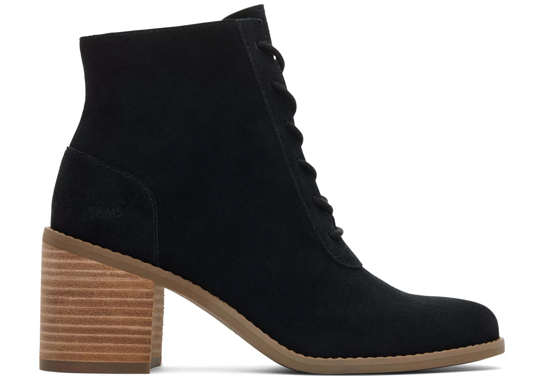 Store Evelyn Black Suede Lace-Up Heeled Boot Women Heels & Wedges