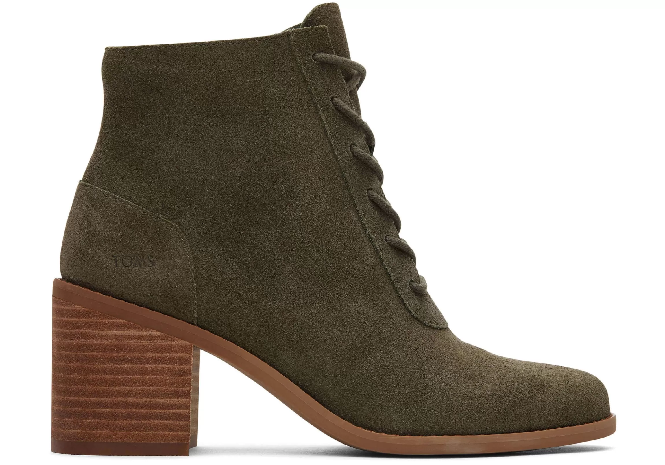 Best Sale Evelyn Olive Suede Lace-Up Heeled Boot Women Heels & Wedges