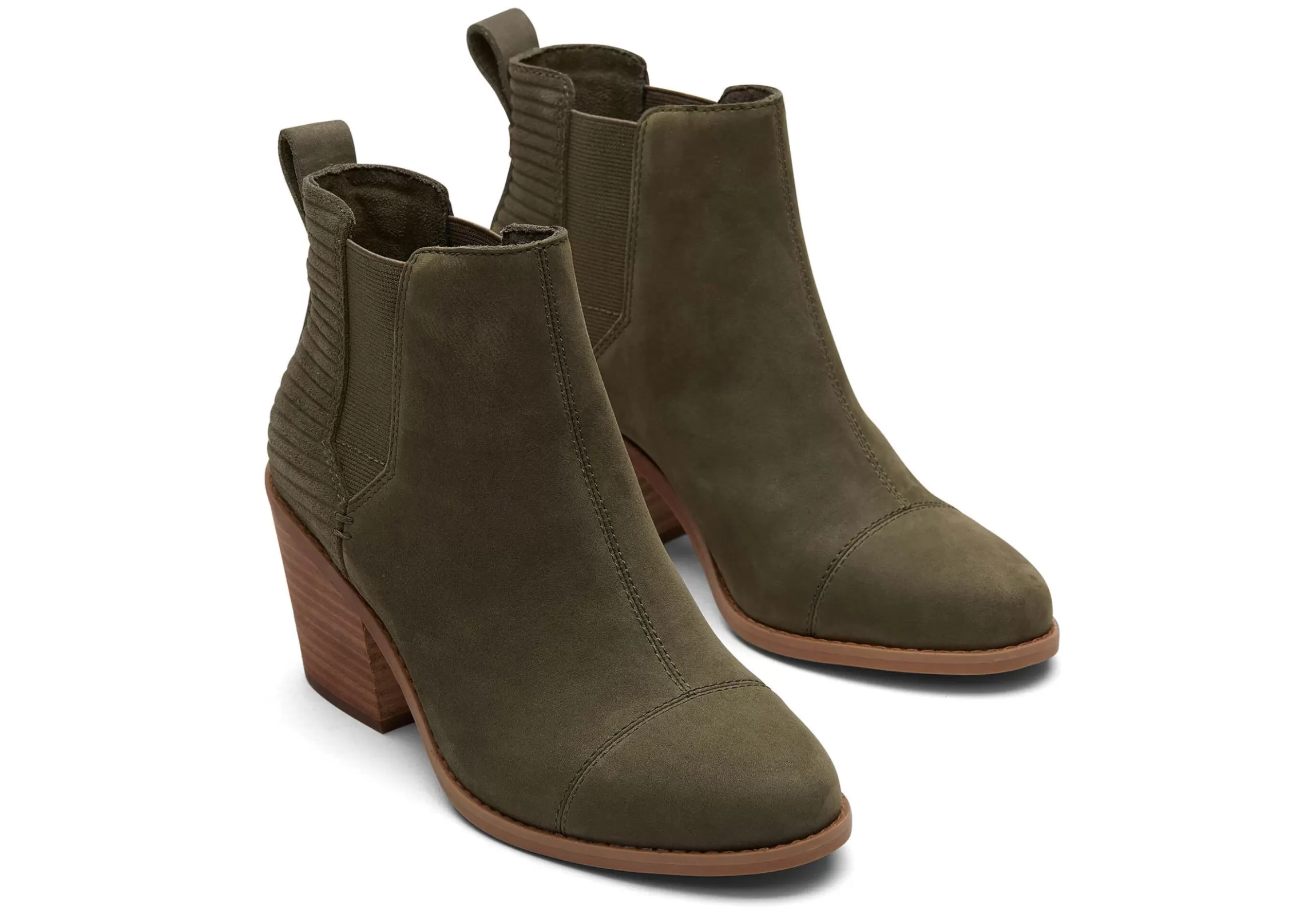 Hot Everly Olive Nubuck Heeled Boot Women Heels & Wedges