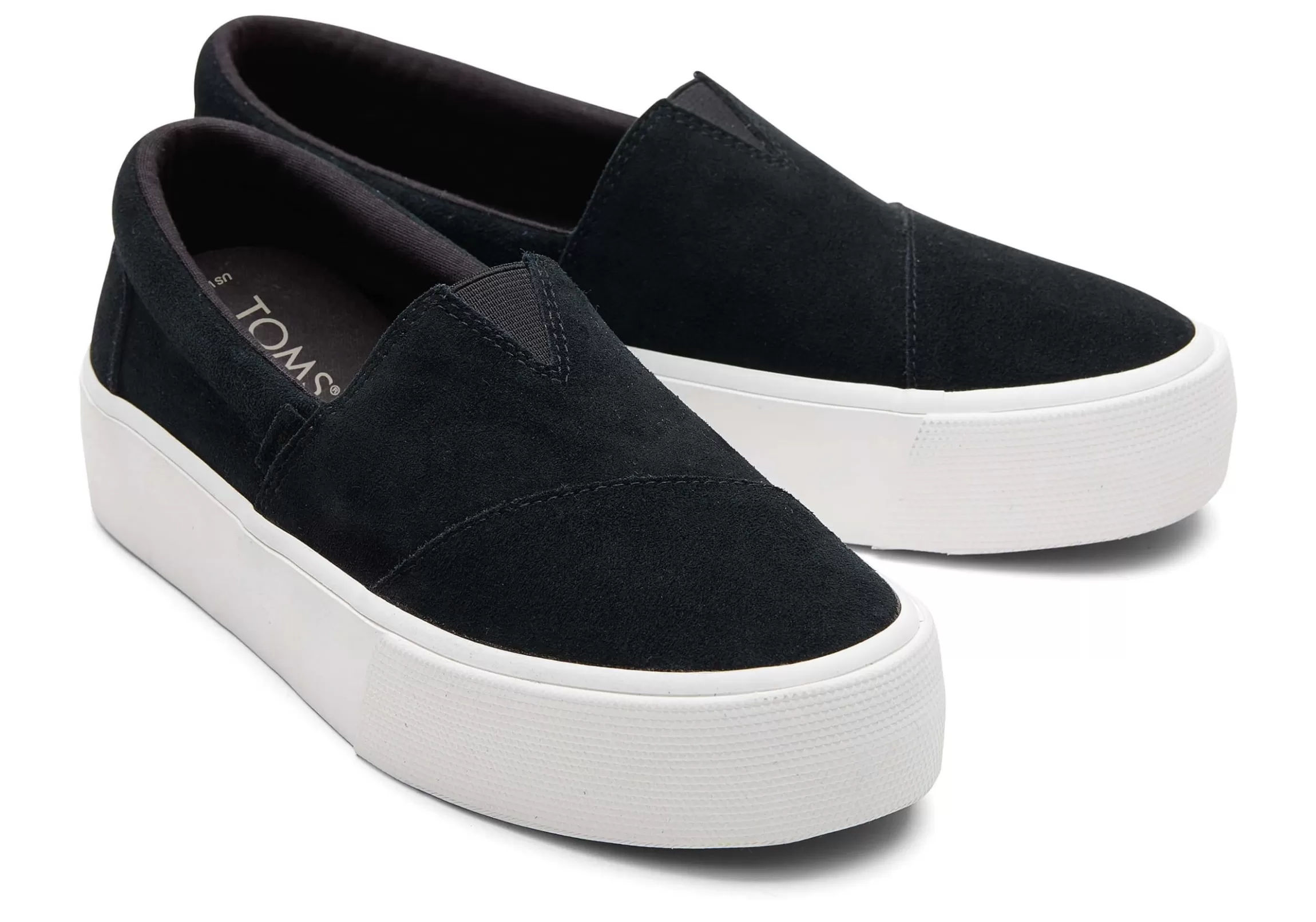 Clearance Fenix Platform Black Suede Slip On Sneaker Women Sneakers