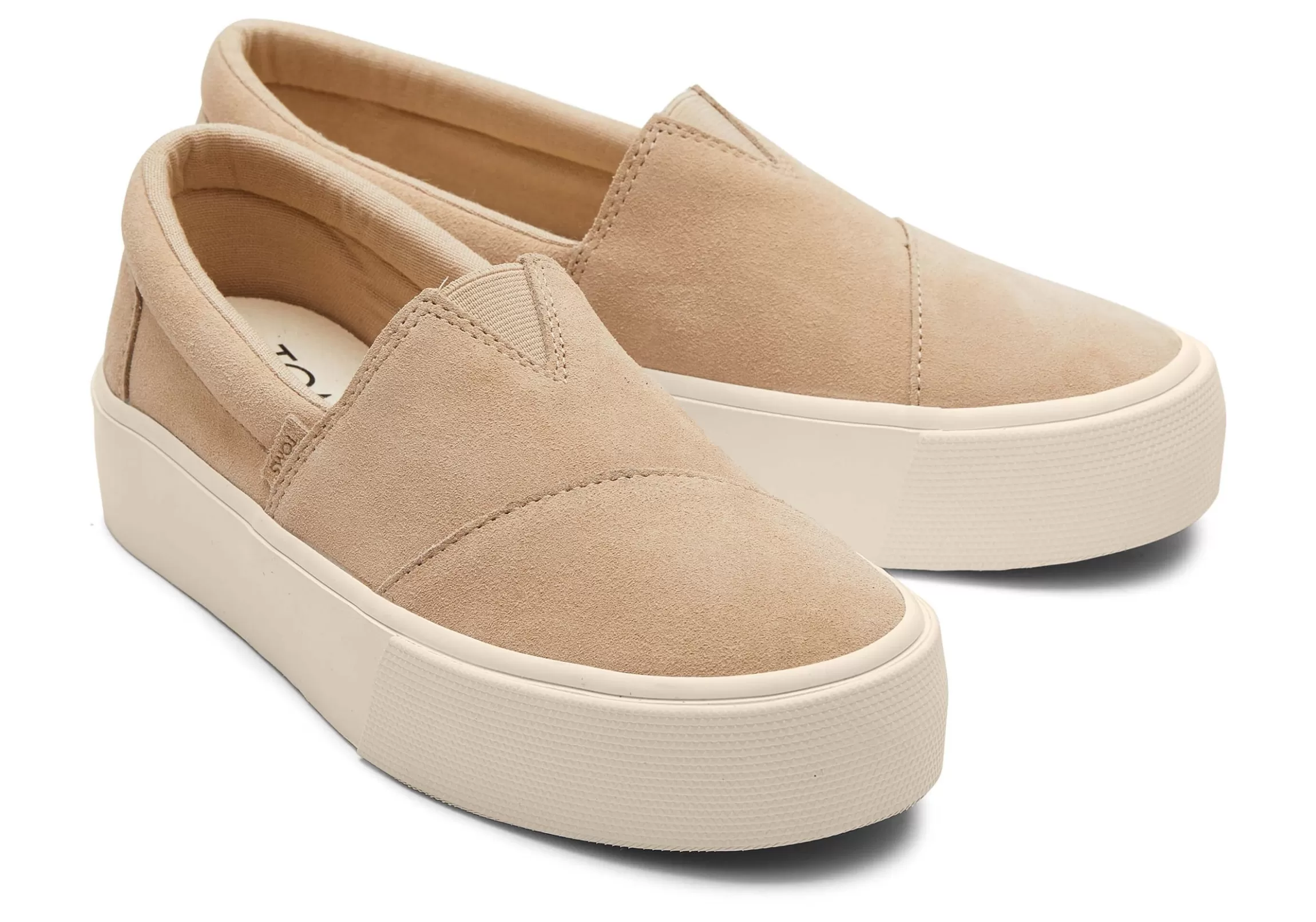 Outlet Fenix Platform Oatmeal Suede Slip On Sneaker Women Sneakers