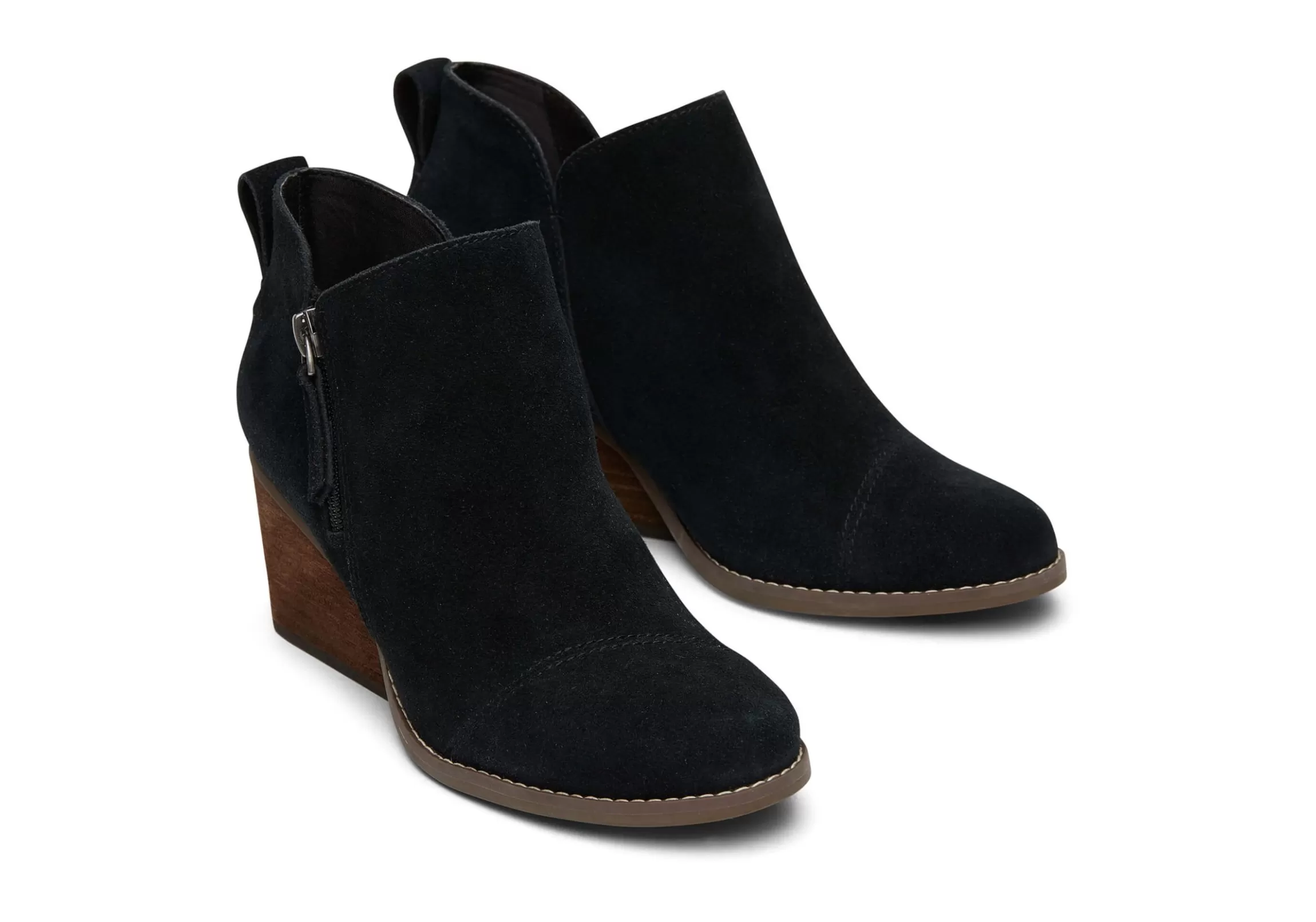 Discount Goldie Black Suede Wedge Boot Women Heels & Wedges