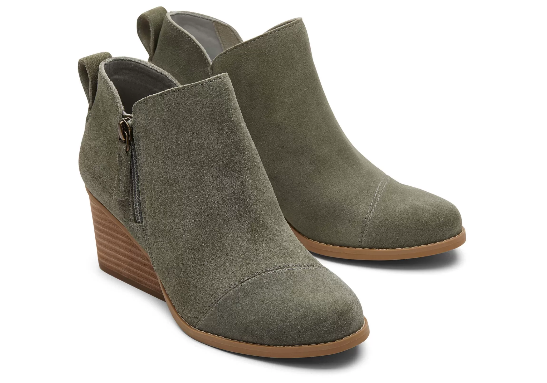 Clearance Goldie Vetiver Suede Wedge Boot Women Heels & Wedges