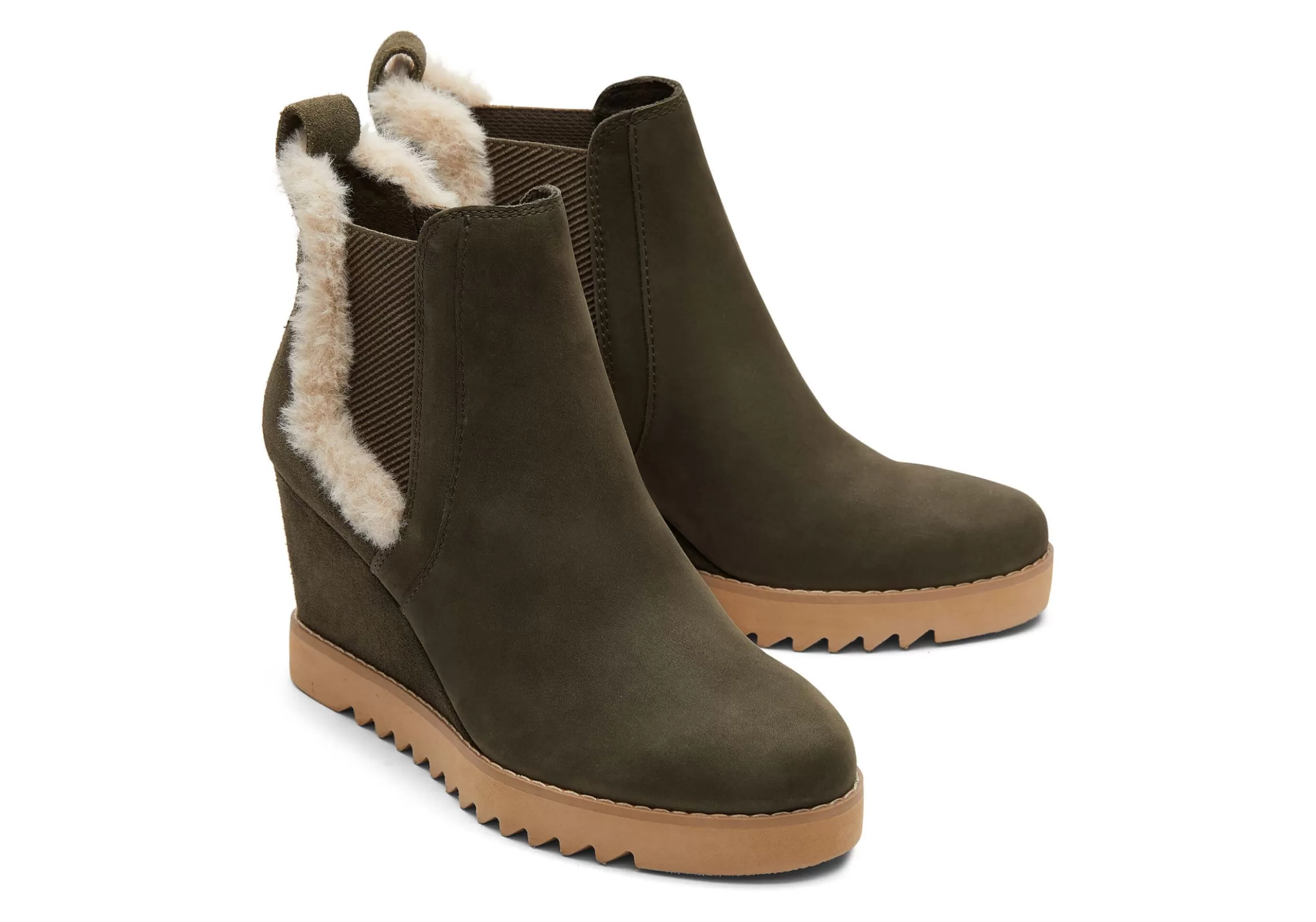 Discount Maddie Olive Nubuck Wedge Boot Women Heels & Wedges