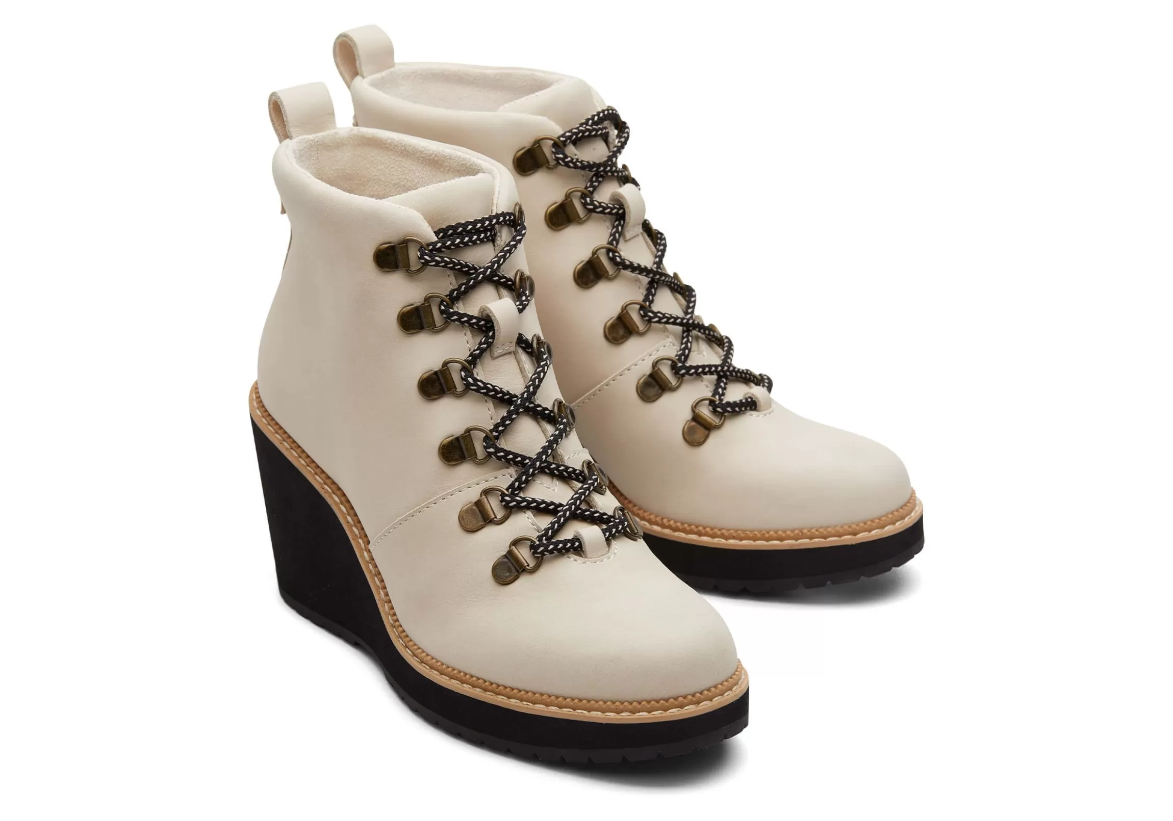 Hot Melrose Water Resistant Lace-Up Wedge Boot Women Dress Casual