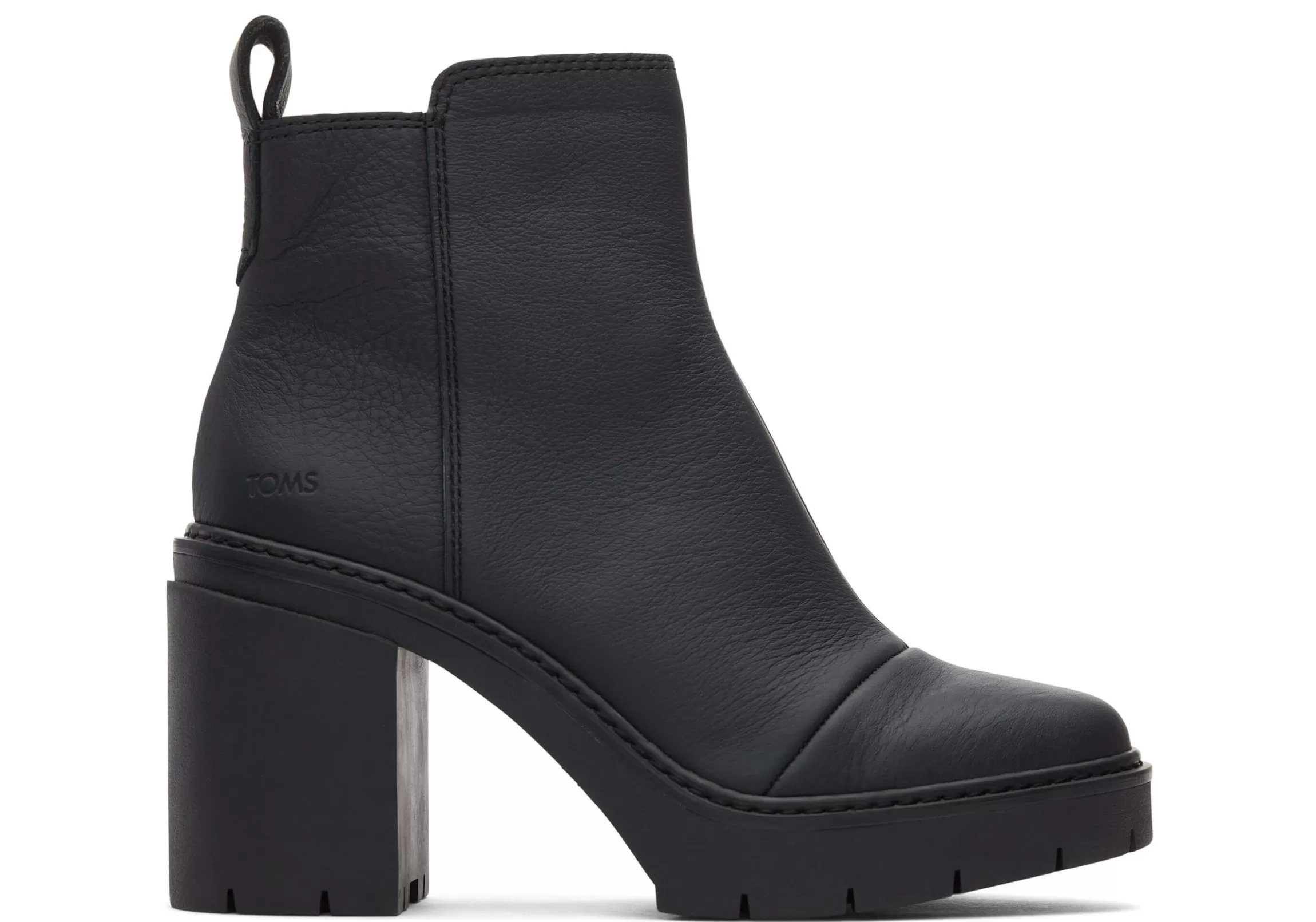 Store Rya Black Leather Heeled Boot Women Platforms