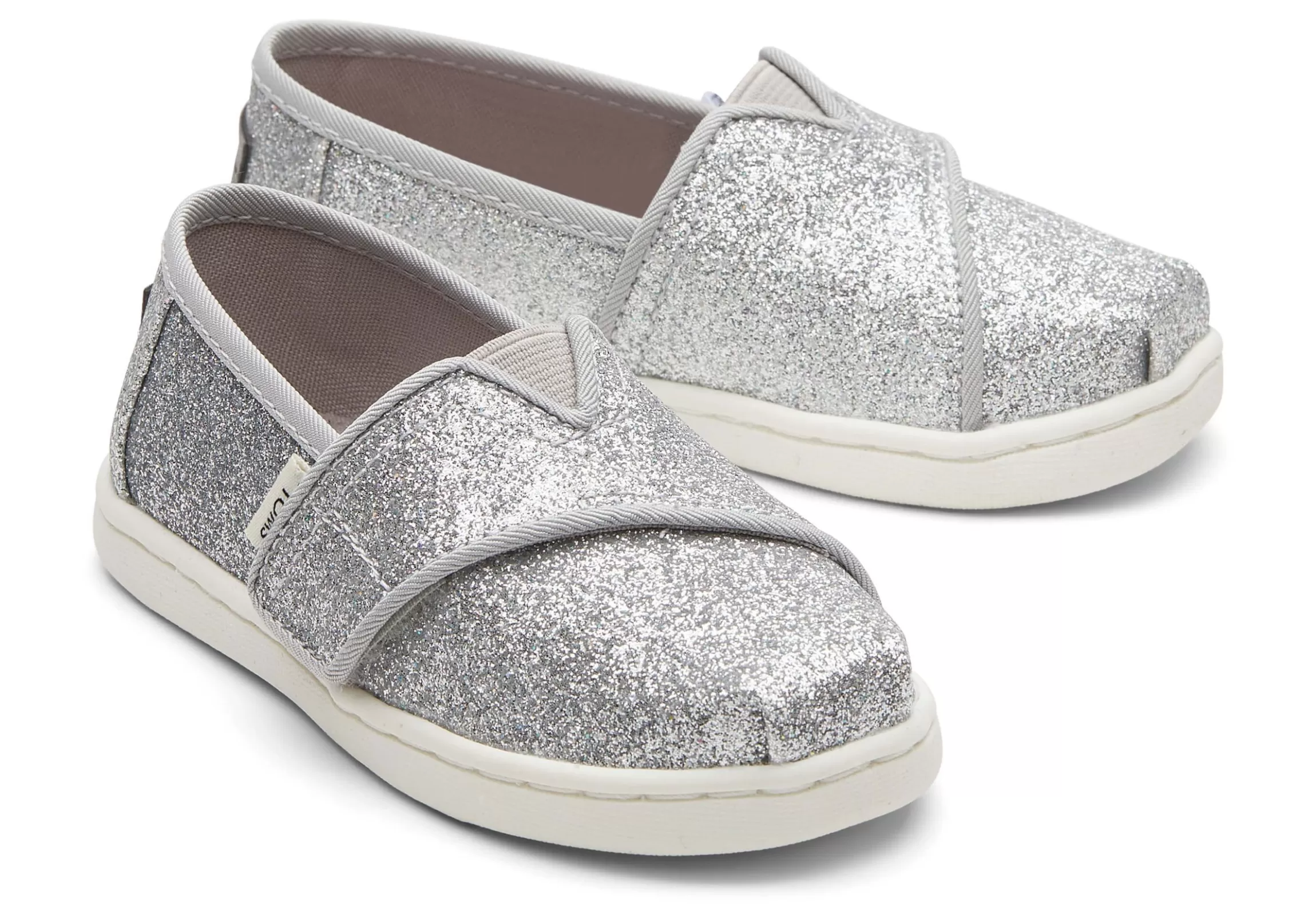 Cheap Tiny Alpargata Silver Glitter Toddler Shoe Kids Slip Ons