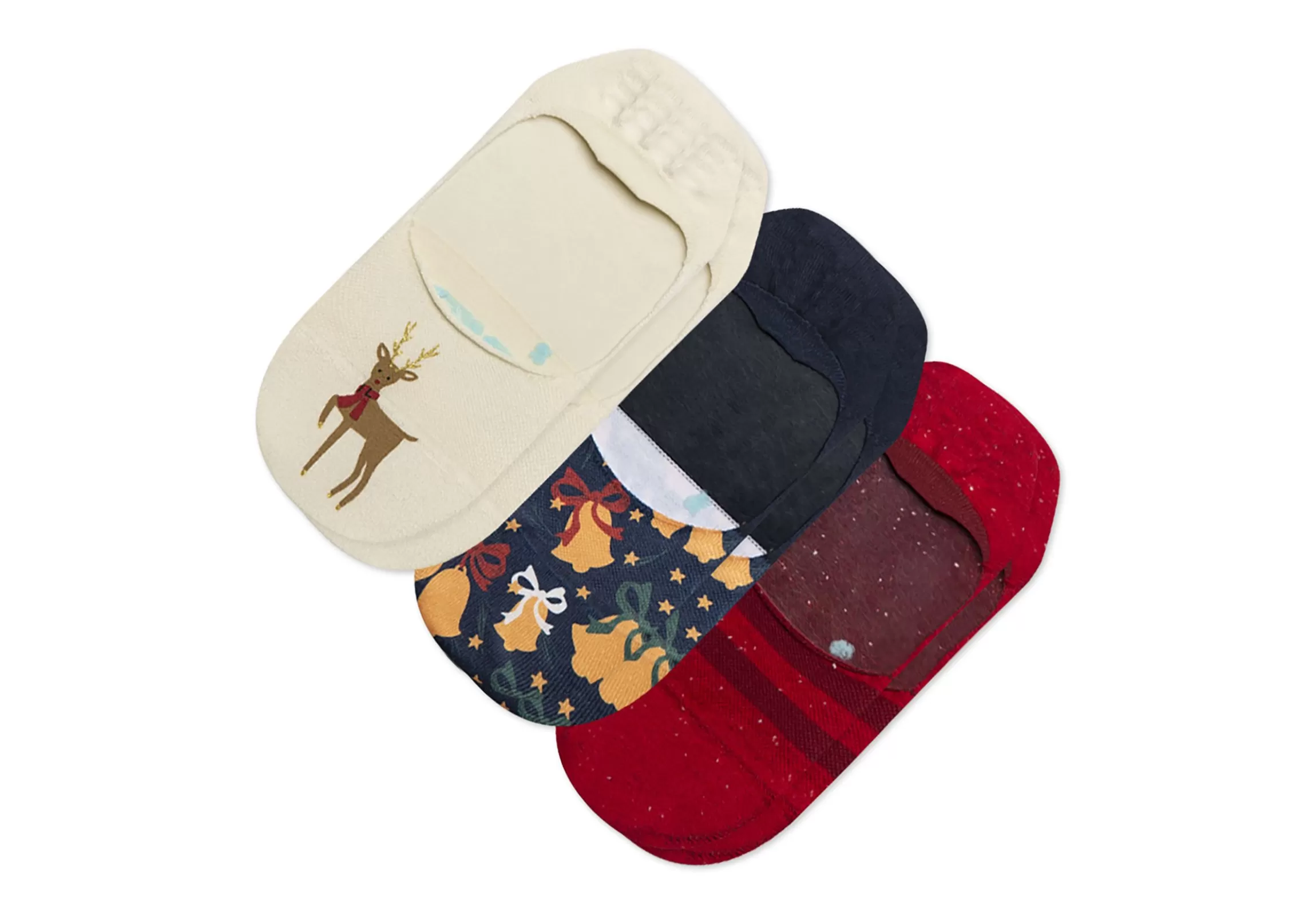 Outlet Ultimate No Show Socks Reindeer 3 Pack Women Socks